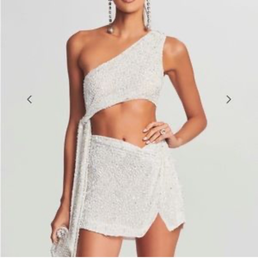 Retrofete Quinn sequin top & Ezra Sequin Skirt